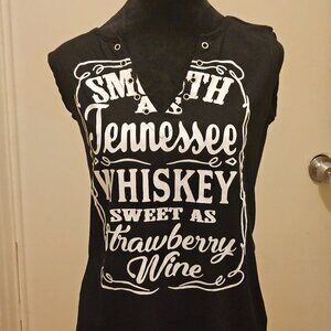Black Tank Top Tennessee Whiskey/Strawberry Wine Size Small